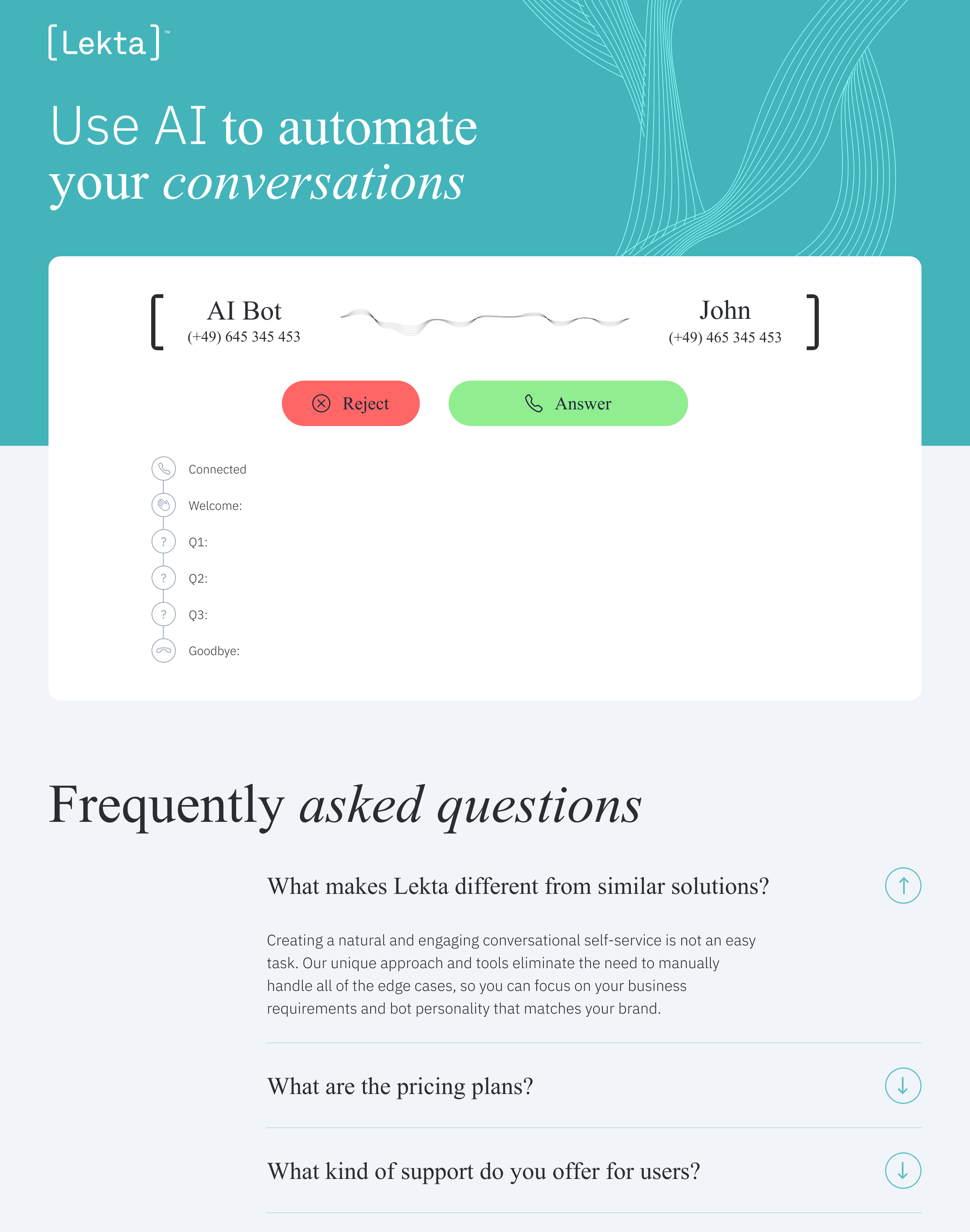 the bot calls you — connect and answer the NPS survey