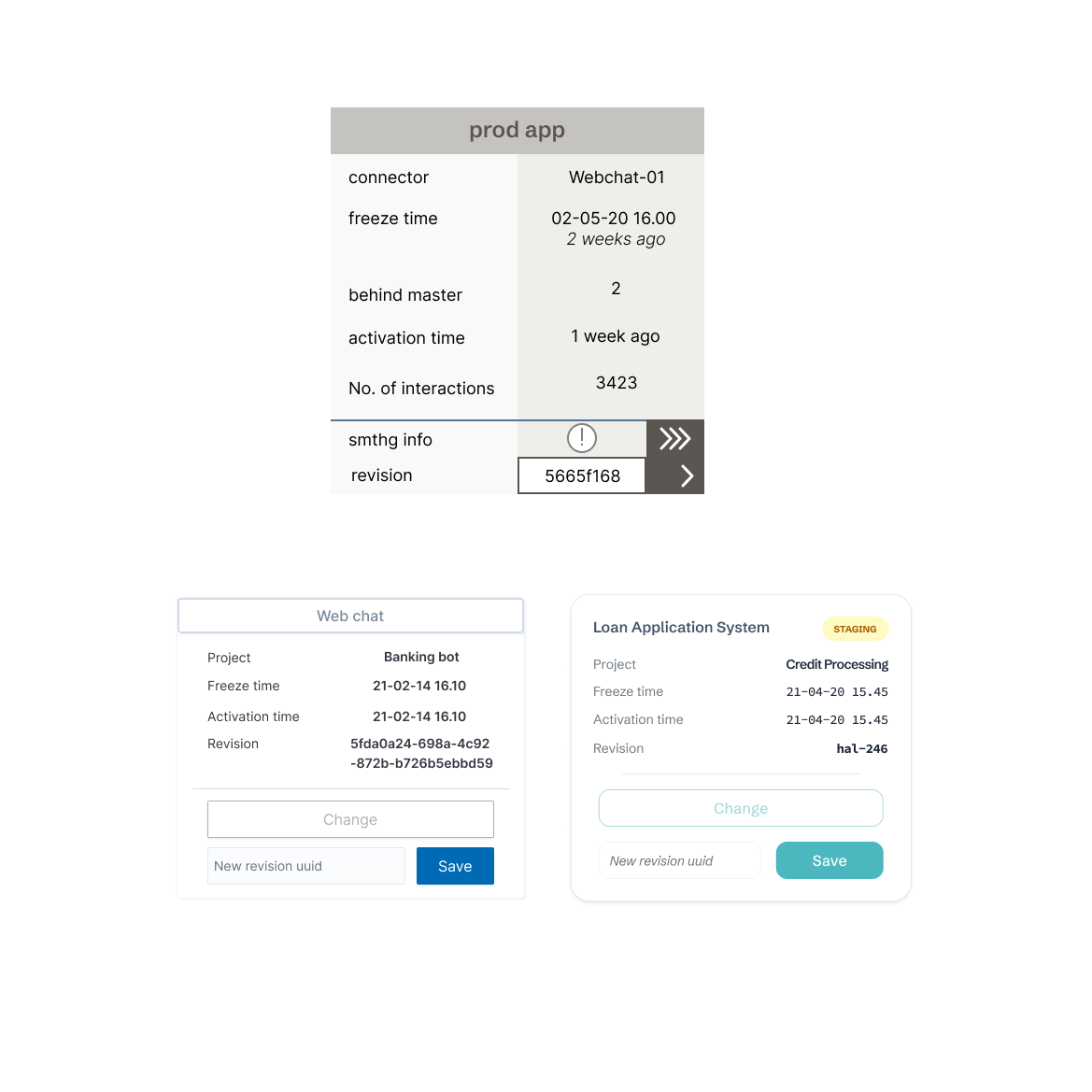 design evolution — lo-fi sketch → intermediate layer → shipped app card
